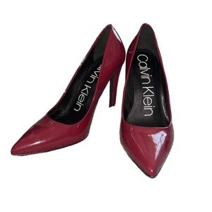 Calvin Klein | Brady Patent Leather Burgundy Pumps